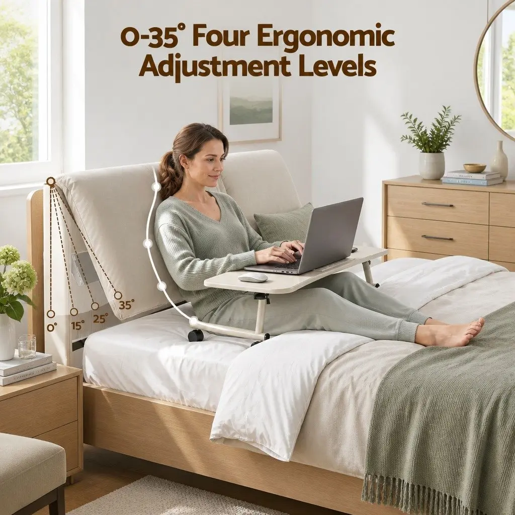 King Bed Frame Gas Lift Storage Adjustable Headboard 3 Drawers PVC Leather Pine Wood Beige