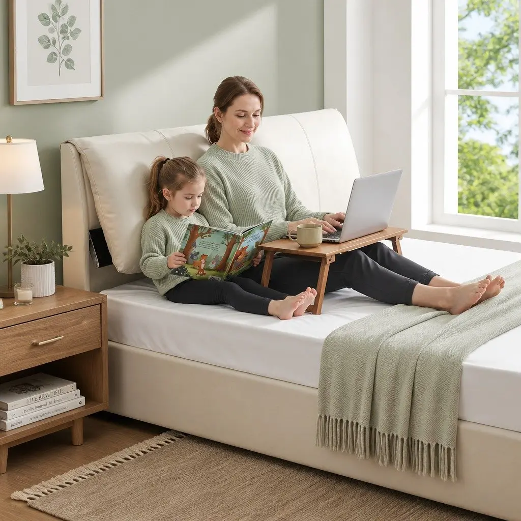 Queen Bed Frame with Gas Lift Storage and 3 Drawers