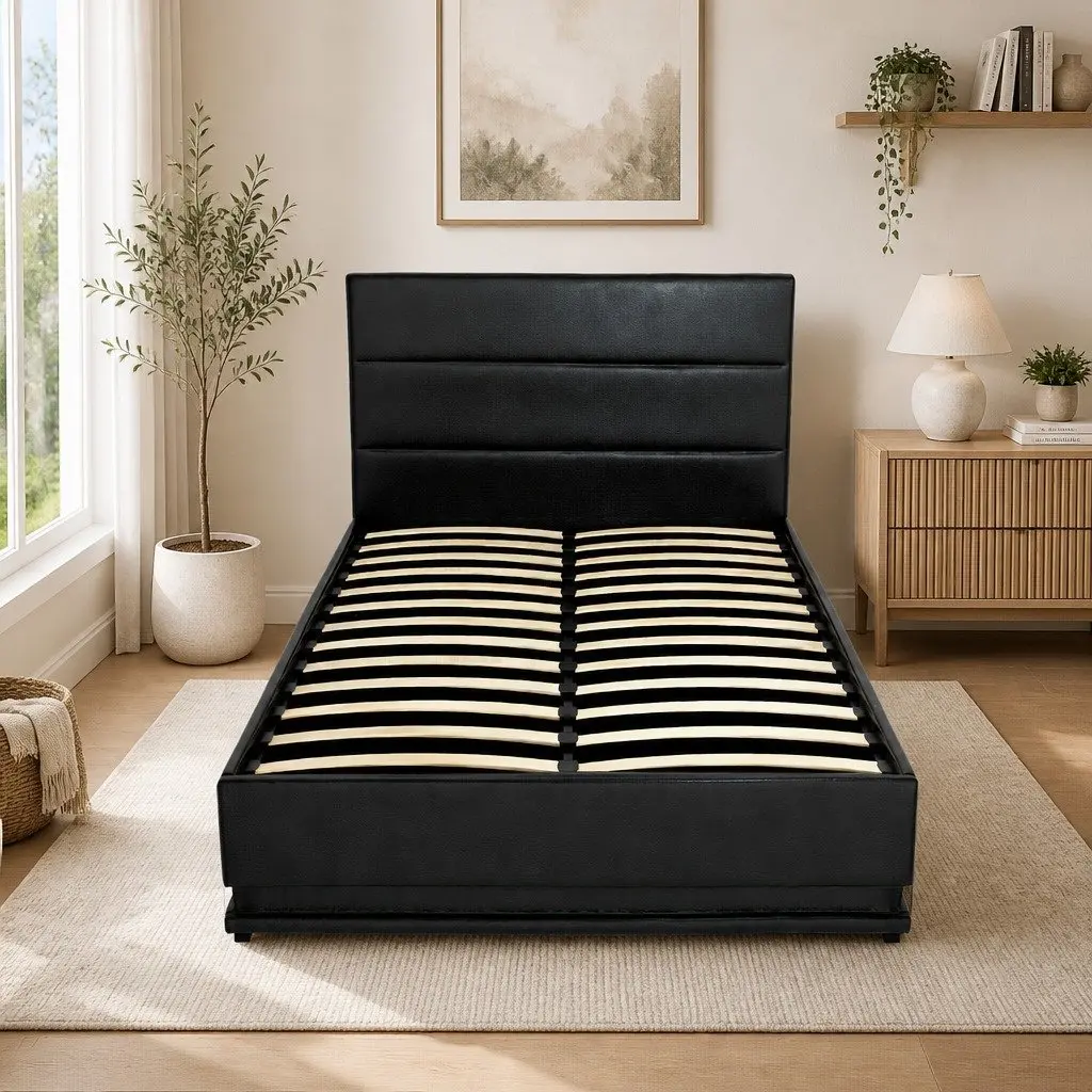 King Single Bed Frame with Gas Lift Storage