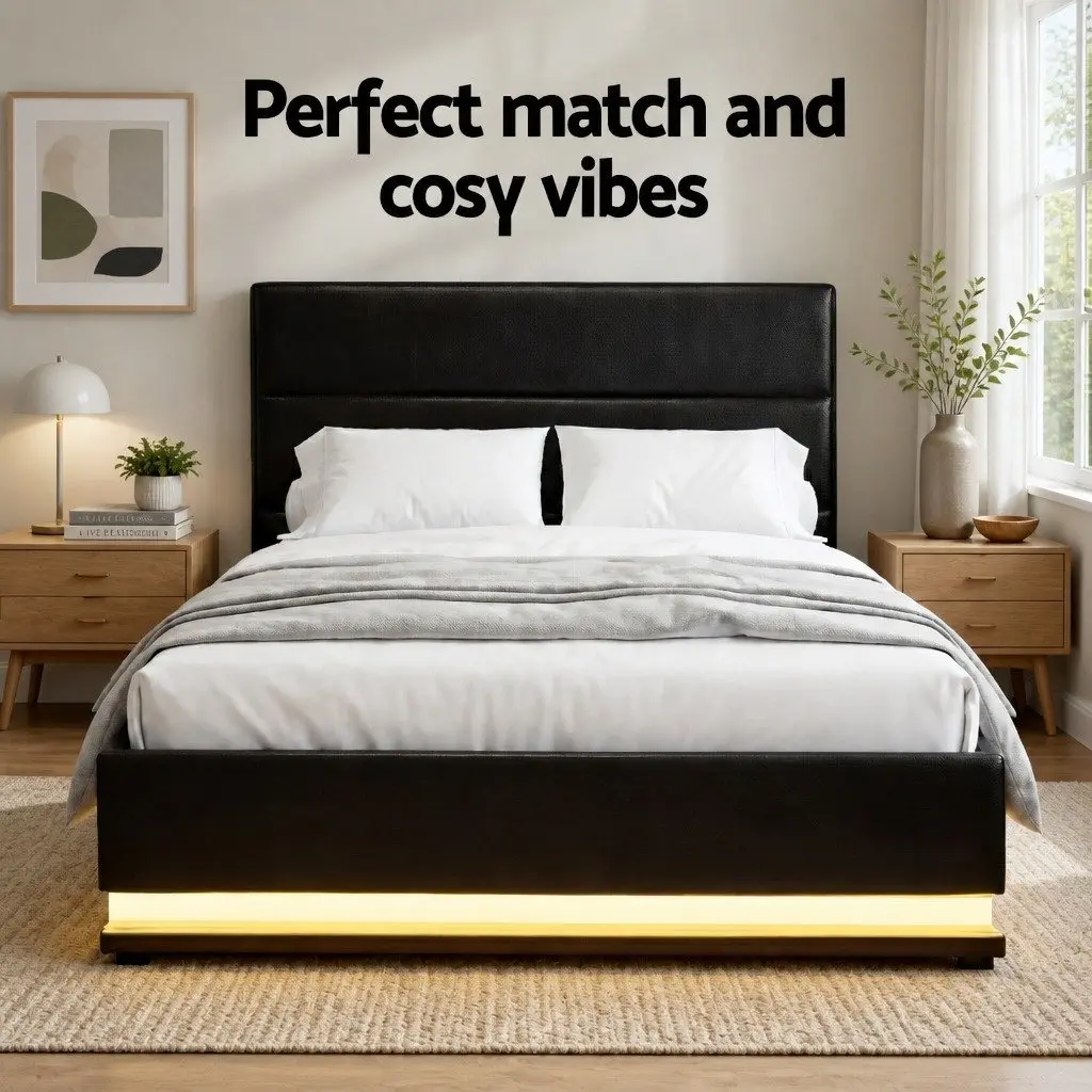 King Single Bed Frame with Gas Lift Storage