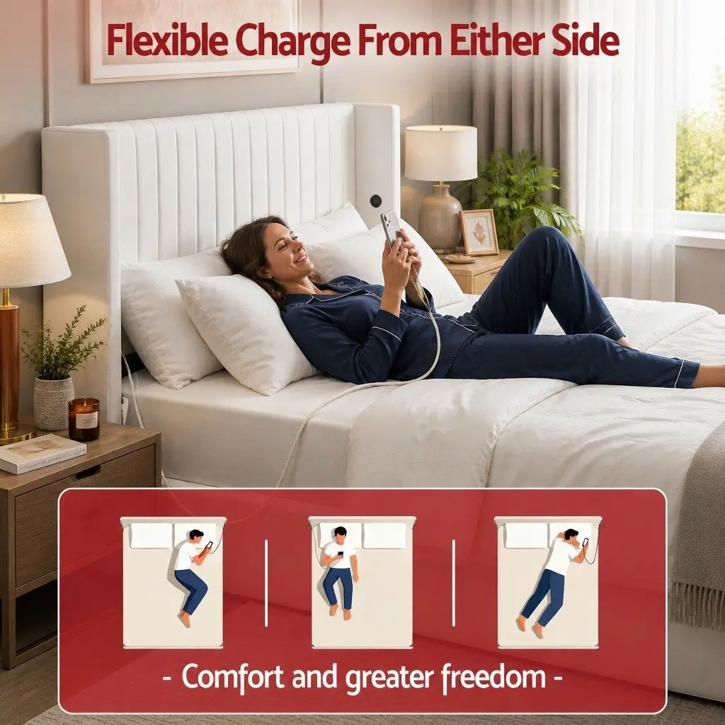 King Bed Frame Velvet Gaslift Storage Dual USB Type-C Charging Ports 204W x 220L x 115H cm