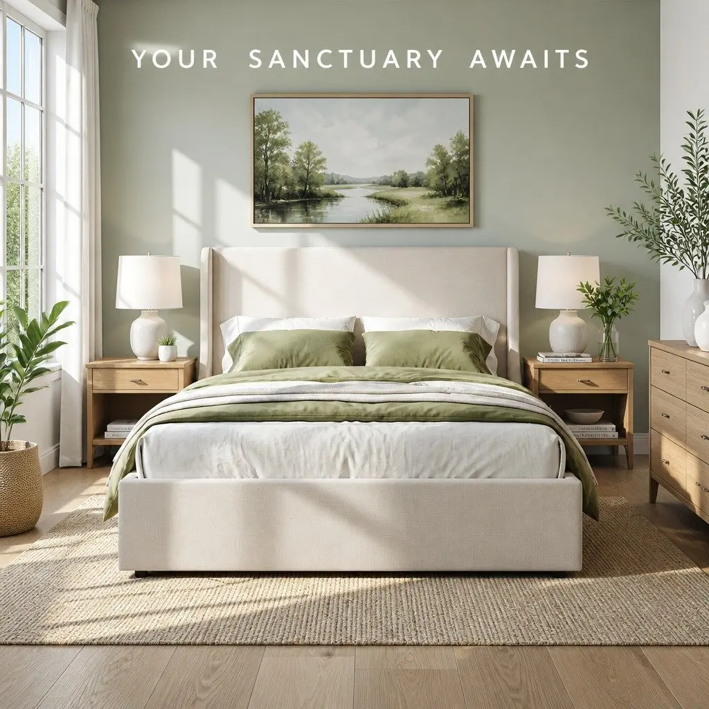 King Upholstered Bed Frame Wingback Headboard with 3 Storage Drawers Metal and Wood Construction