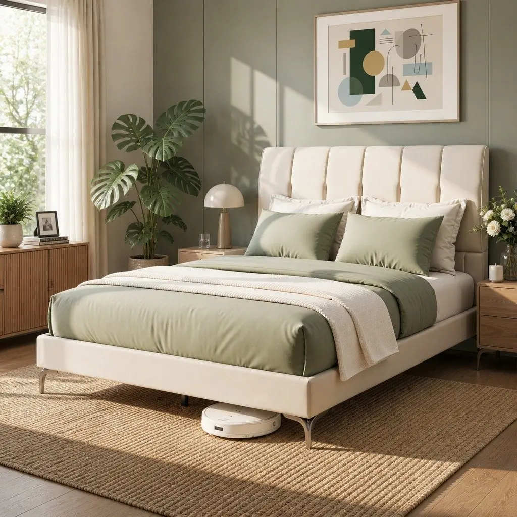 Double Bed Frame Upholstered Tufted Headboard 139W x 205L x 116H cm Velvet Fabric