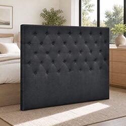 Charcoal Upholstered Queen Size Bed Headboard
