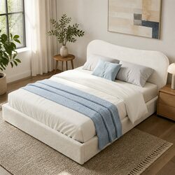 Comfortable Double Bed Frame with Gaslift Storage