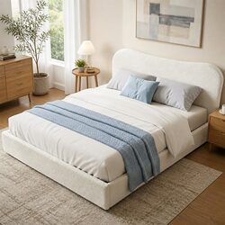 Comfortable Queen Bed Frame with Gaslift Storage