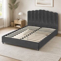 Durable Queen Size Bed Frame with Practical Storage
