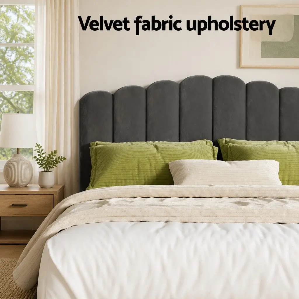 Queen Size Bed Frame Grey Velvet Gas Lift Storage Padded Headboard