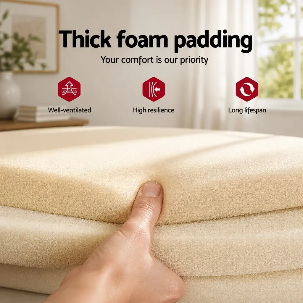 White Upholstered Queen Size Bed Frame in Boucle Fabric