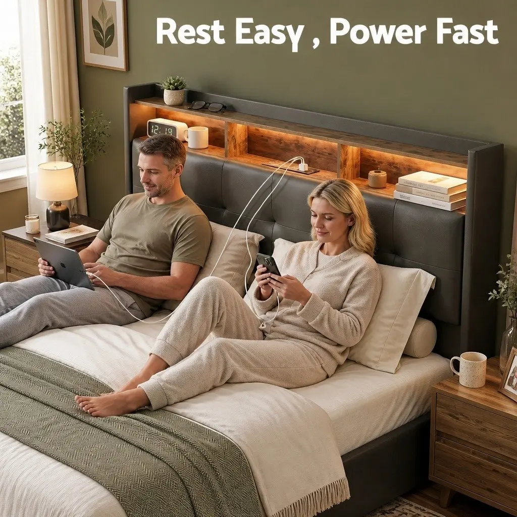 Double Bed Frame with Gas Lift Storage