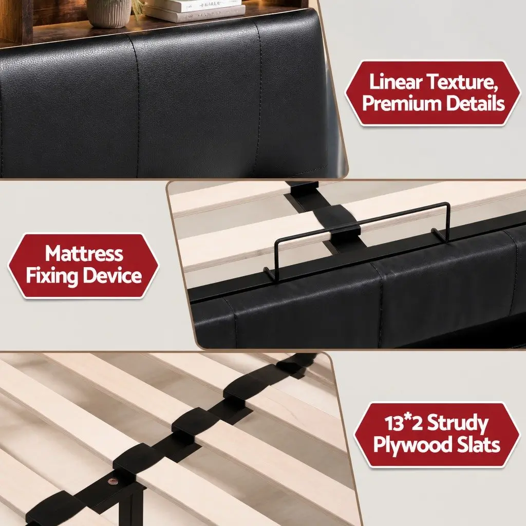 Double Bed Frame with Gas Lift Storage