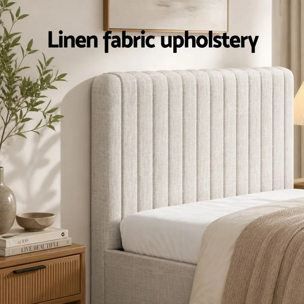 Upholstered King Bed Frame with Pocket Coil Mattress