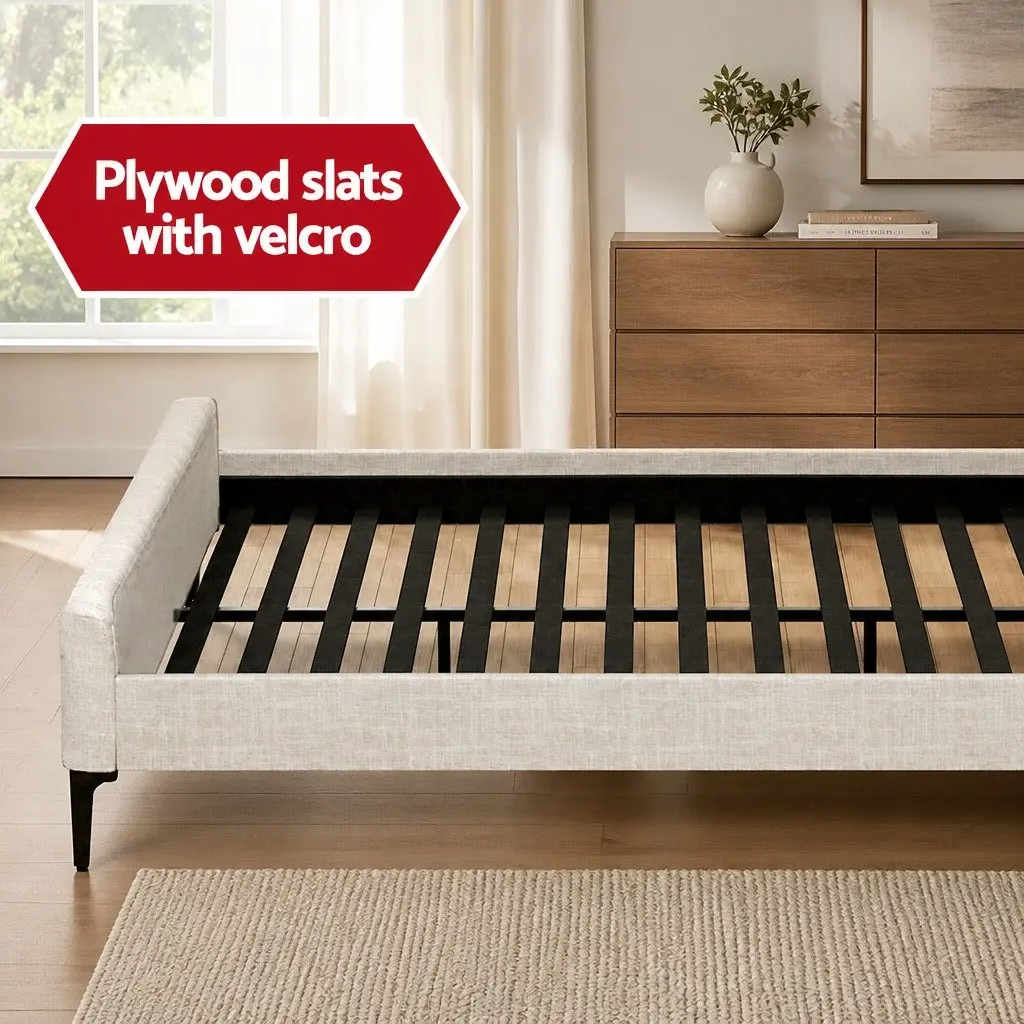 Upholstered King Bed Frame with Pocket Coil Mattress