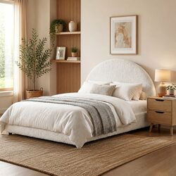 Comfortable Queen Gas Lift Storage Bed with Nightstand