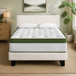 Elegant King Single Bed Frame with Hybrid Mattress