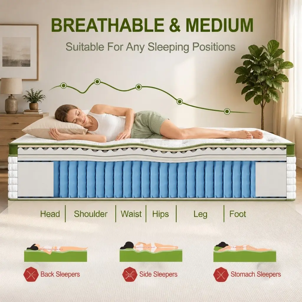 King Single Bed Frame with Hybrid Mattress