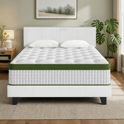 Inviting Double Bed Frame with Hybrid Mattress Set