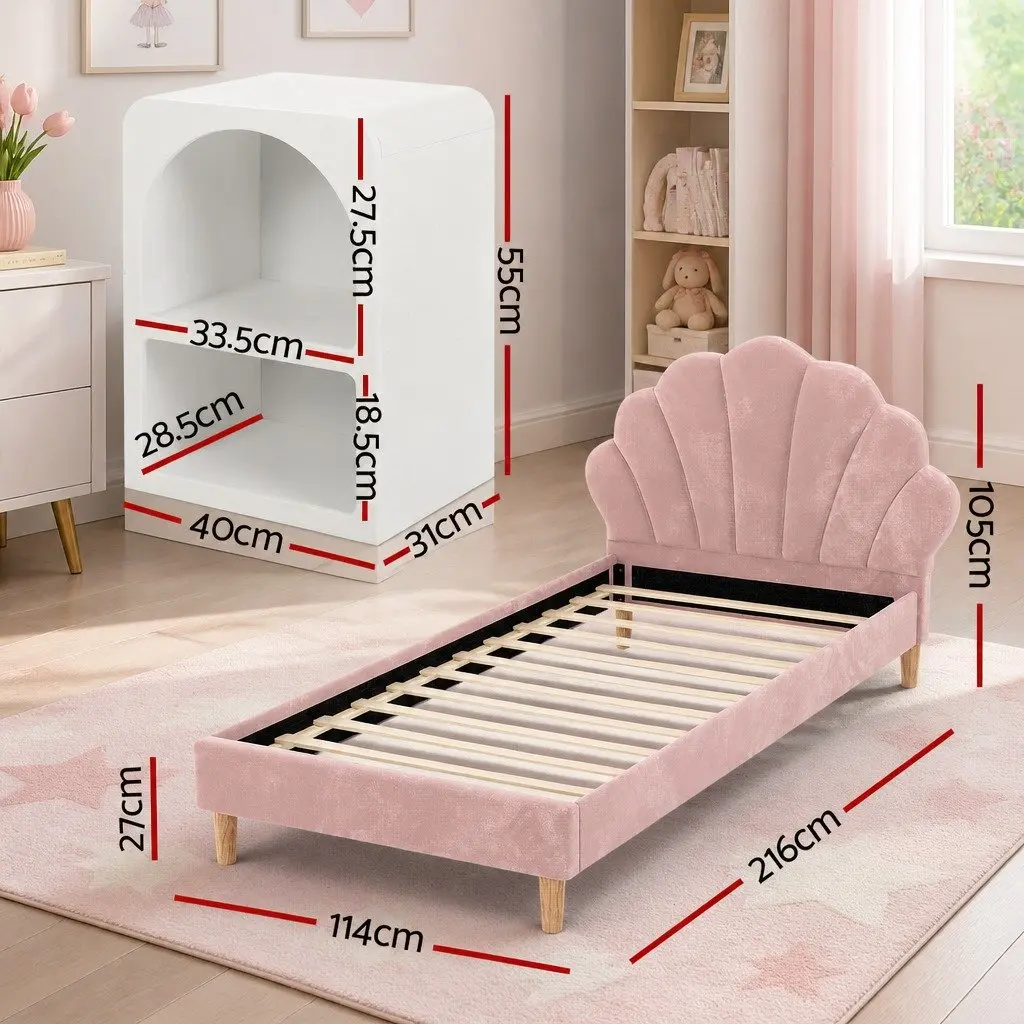 King Single Bed Frame with Matching Storage Table