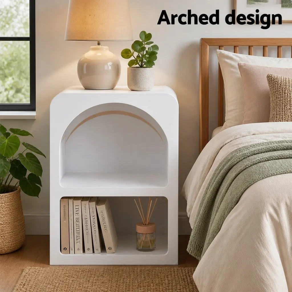 King Single Bed Frame with Velvet Headboard & Tables