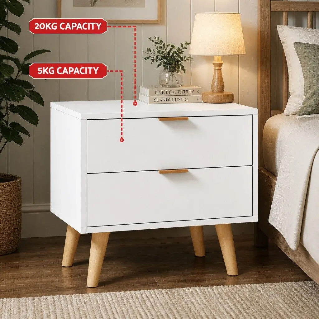 Queen Gas Lift Storage Bed Frame with 2 Drawer Bedside Table Grey Linen and Pine Wood