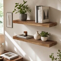 Medium 61cm Wooden Floating Shelves Set of 2