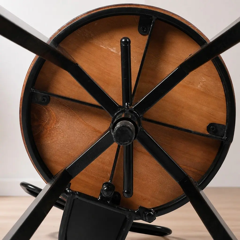 Adjustable Swivel Bar Stool with Pinewood Seat