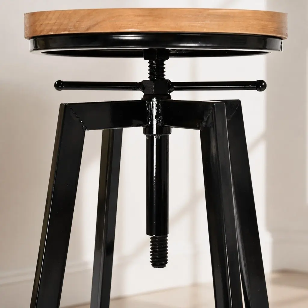 Adjustable Height Swivel Bar Stools in Vintage Style