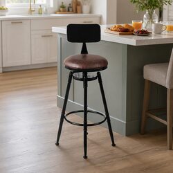 Adjustable Industrial Bar Stool for Kitchen and Dining