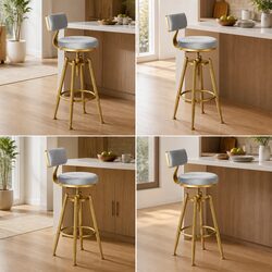 Set of 4 Adjustable Height Swivel Bar Stools