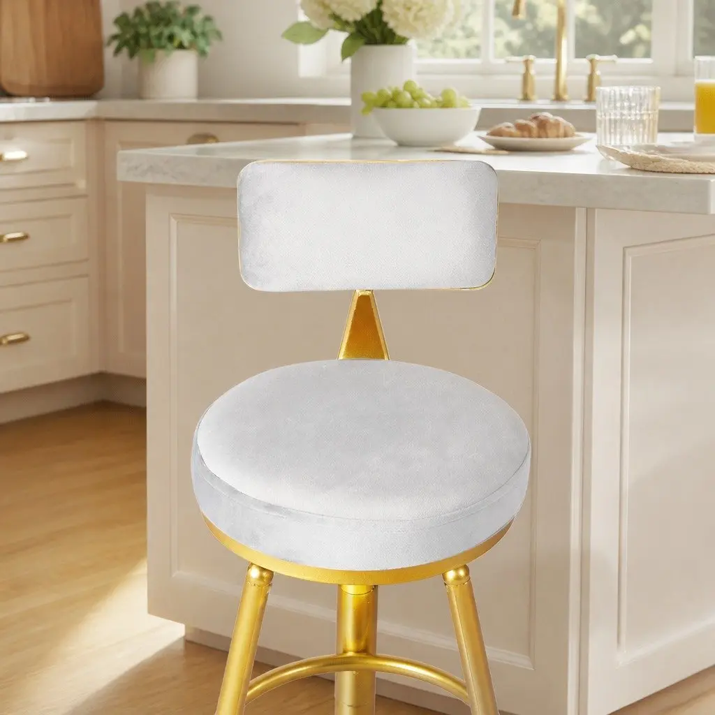 Swivel Bar Stools with Adjustable Height and Footrest