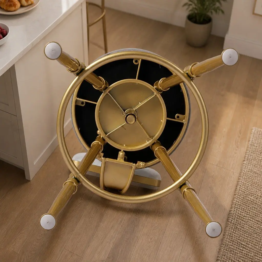 Swivel Bar Stools with Adjustable Height and Footrest