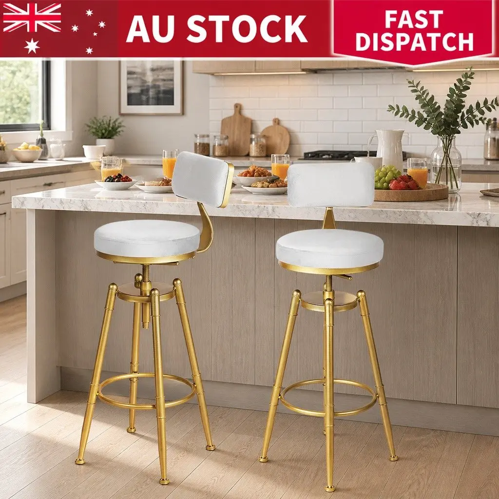 Swivel Bar Stools with Adjustable Height and Footrest