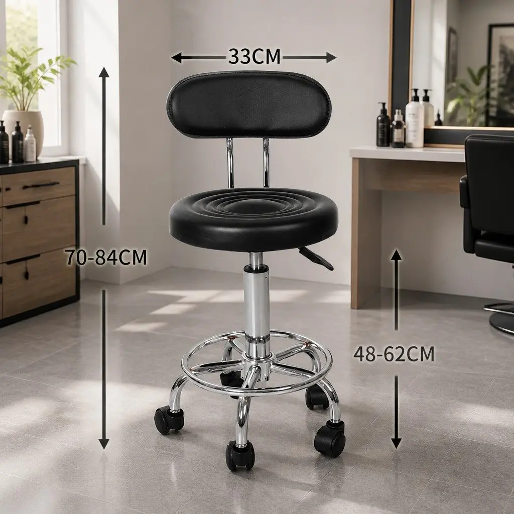 Salon Stool with 360° Mobility