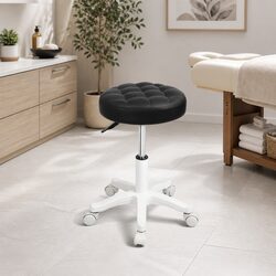 Comfortable Rolling Bar Stool with Wheels and 360° Rotation