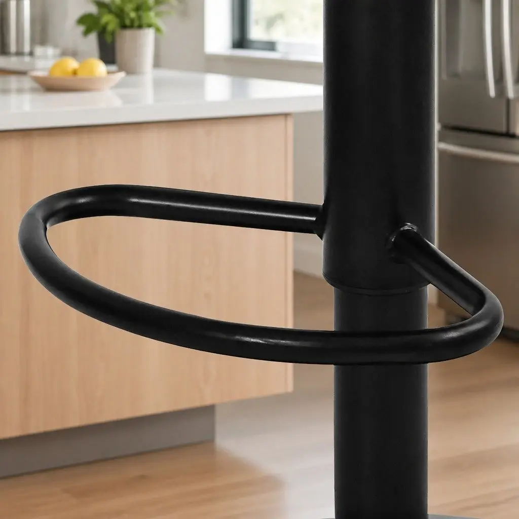 Bar Stools x4 Swivel Gas Lift PU Leather Seat Kitchen Counter Height Adjustable