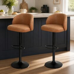 Rolling Bar Stool with Back Swivel Height Adjustable Kitchen Counter Seat