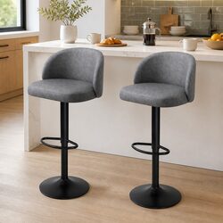 Comfort-Enhancing Rolling Bar Stool with Back