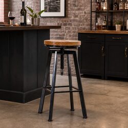 Adjustable Height Industrial Bar Stools for Dining