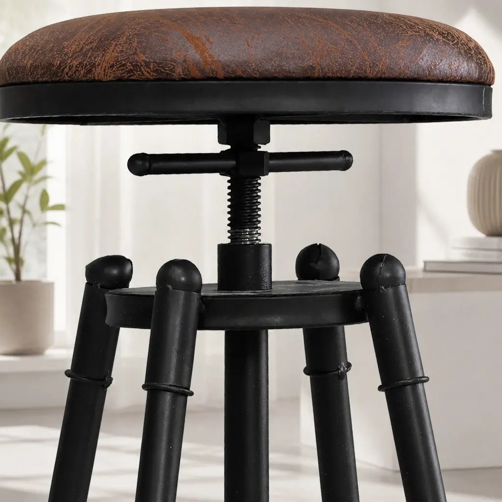 Adjustable Industrial Bar Stools Set of 2 for Kitchen