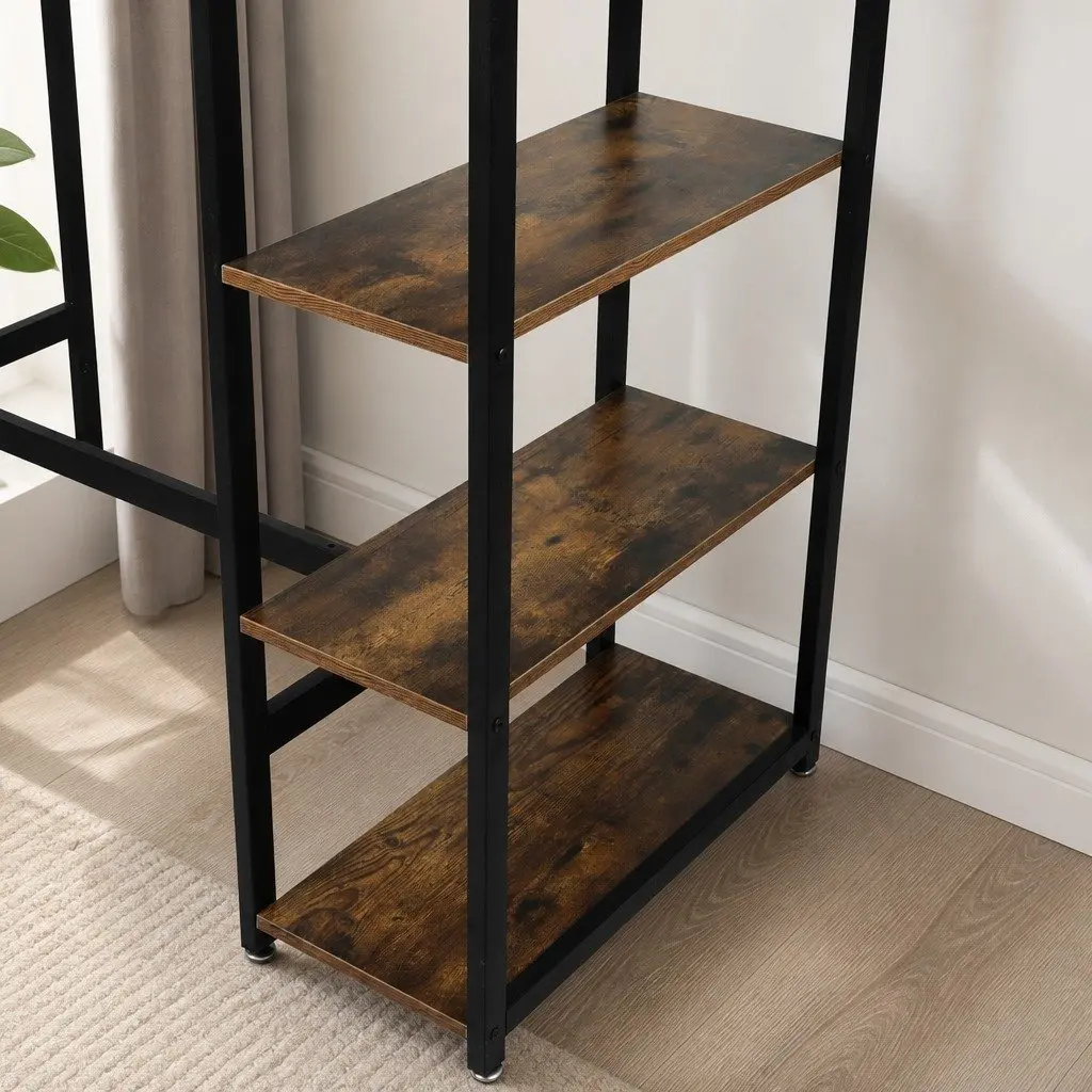 High Bar Table Industrial Pub Style Dining Standing Desk Storage Shelves
