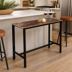 Rustic High Bar Table with Industrial Charm