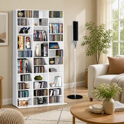 White Particle Board Adjustable Bookshelf for Storage