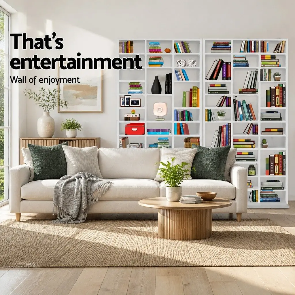 White Particle Board Adjustable Bookshelf for Storage