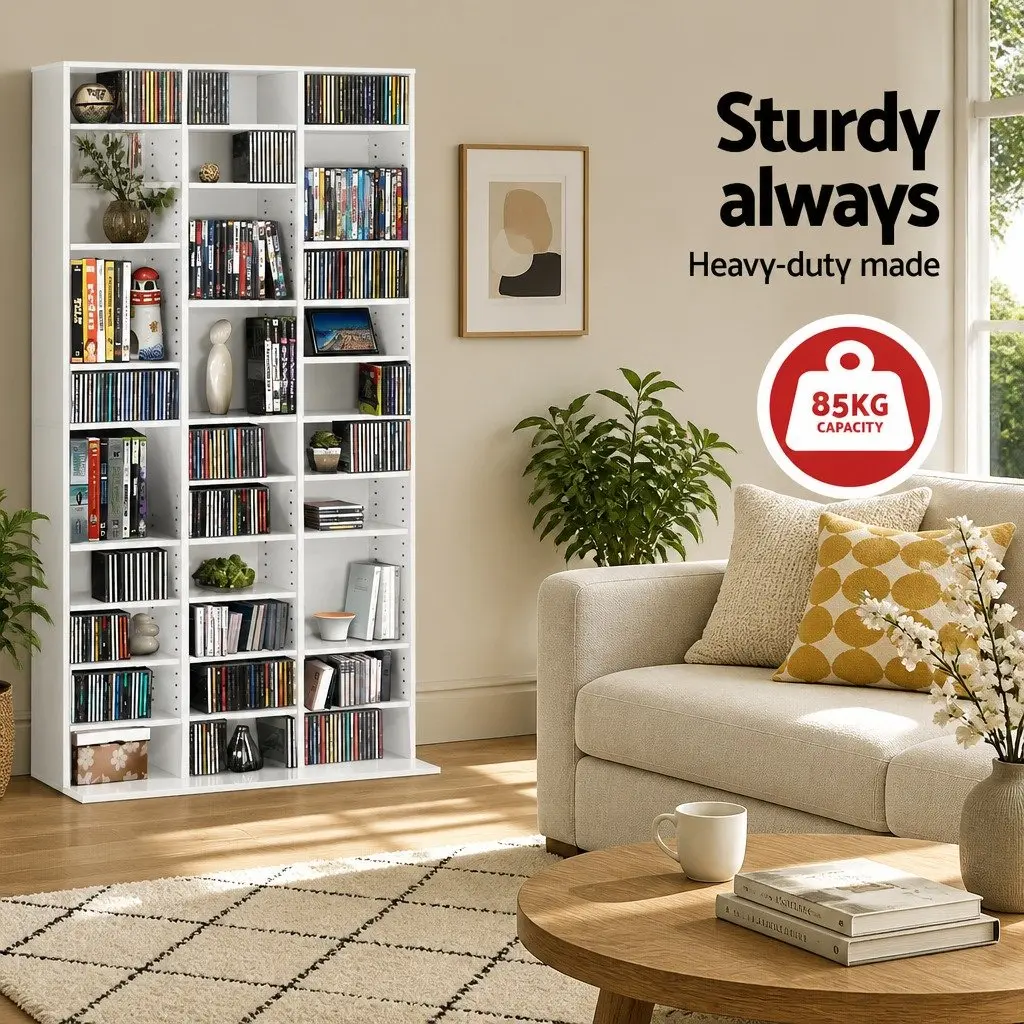 White Particle Board Adjustable Bookshelf for Storage