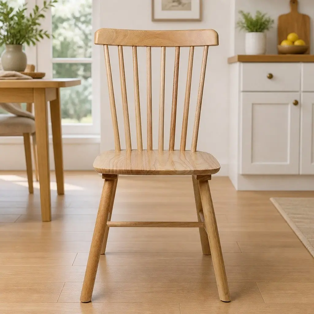 Dining Chairs Windsor Style Oak Wood Set of 4