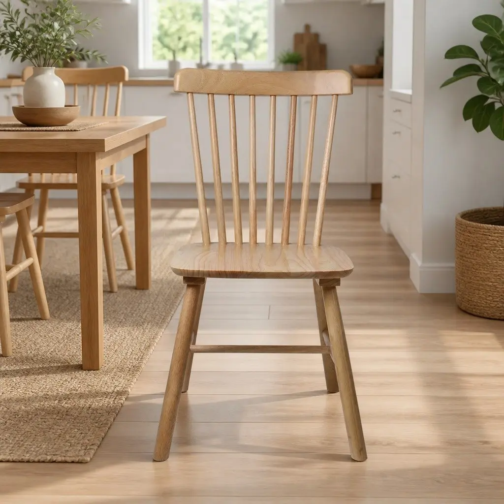 Dining Chairs Windsor Style Solid Wood Kitchen Lounge Seating Set of 6