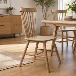 Oak Wood Dining Chairs Set of 2 for Modern Homes