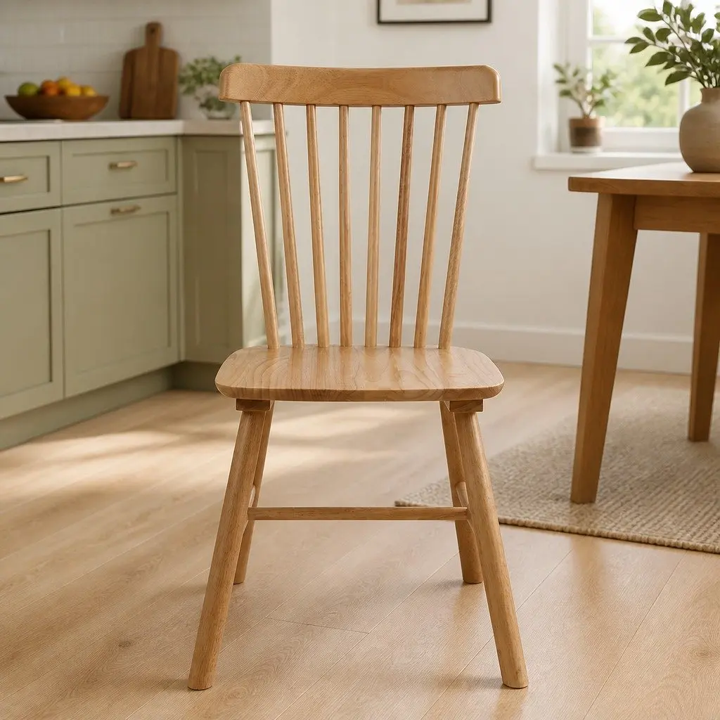 Dining Chairs Oak Wood Modern 2 Piece Kitchen Seating