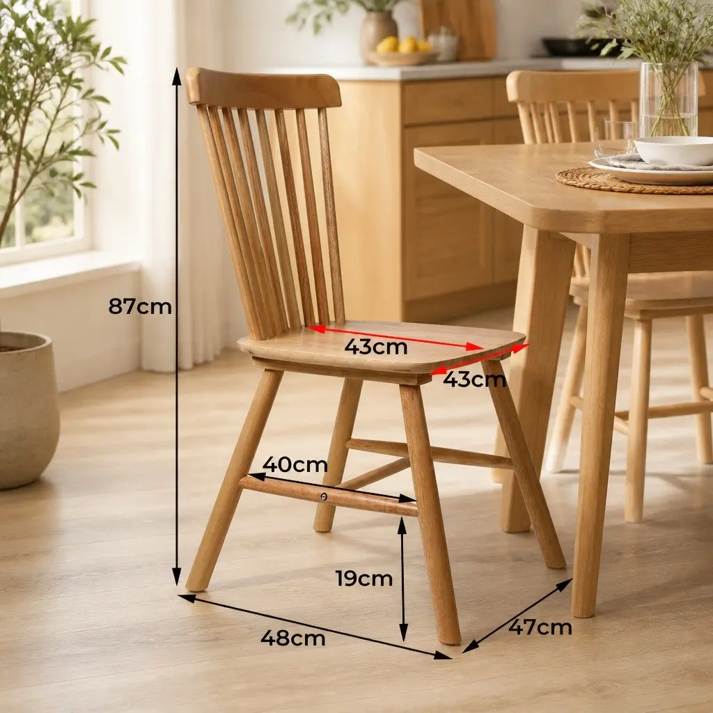 Dining Chairs Oak Wood Modern 2 Piece Kitchen Seating