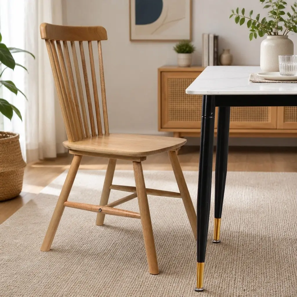 Dining Chairs Oak Wood Modern 2 Piece Kitchen Seating